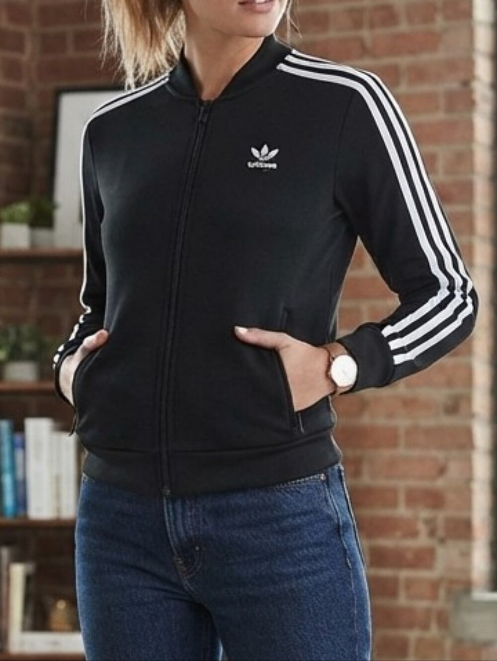 Adidas Primegreen Black White 3-Stripes Tricot Full-Zip Track Jacket Small